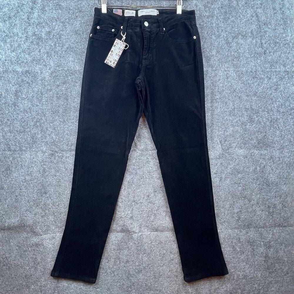 Fabrizio‎ Gianni Jeans Women 4 Black Straight Soft Corduroy Stretch Slim Fit